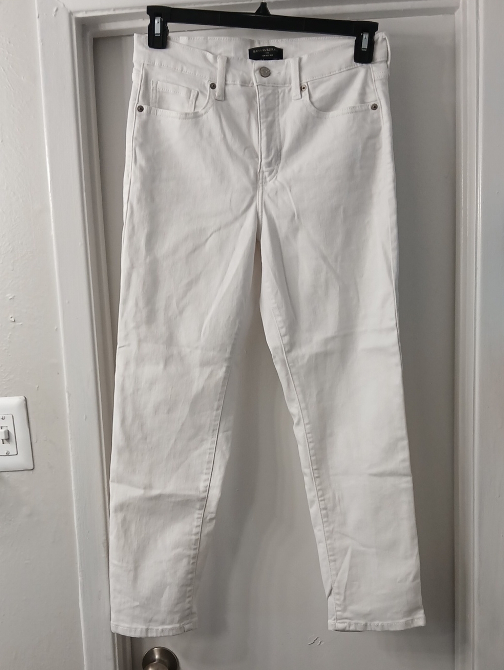 Banana Republic White Straight-Leg Jeans